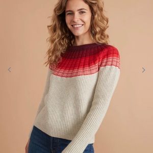 Demi Raglan Sweater in Pearl Heather/Warm Ombre